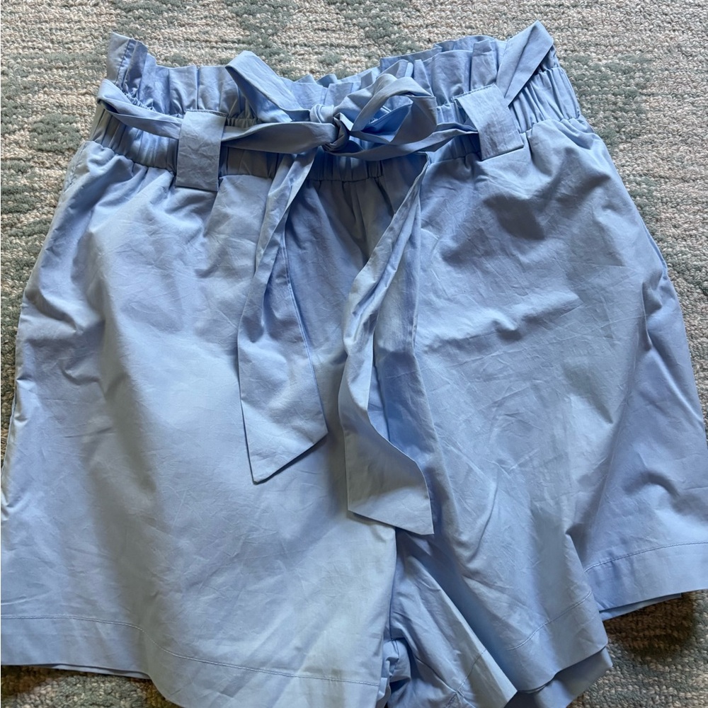 NWT Light Blue Paperbag Waist Women's Shorts